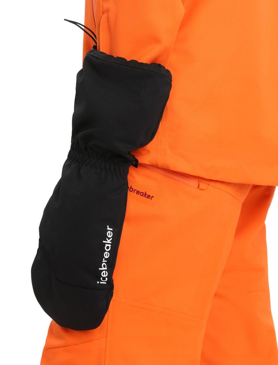 Women's Icebreaker Unisex MerinoLoft™ Mittens Gloves Black / Enamel | CA 1454KORI